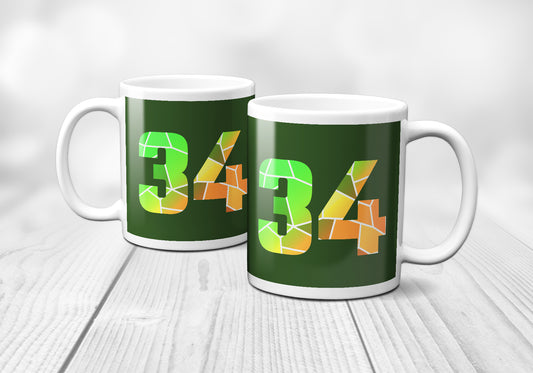 34 Number Mug (Olive Green)