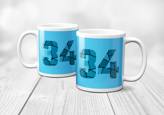 34 Number Mug (Sky Blue)