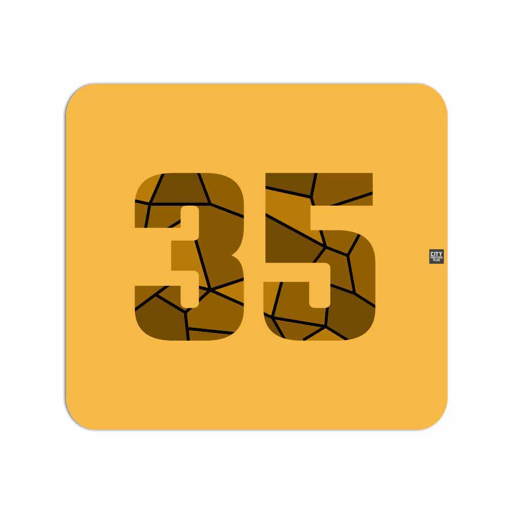 35 Number Mouse pad (Golden Yellow)