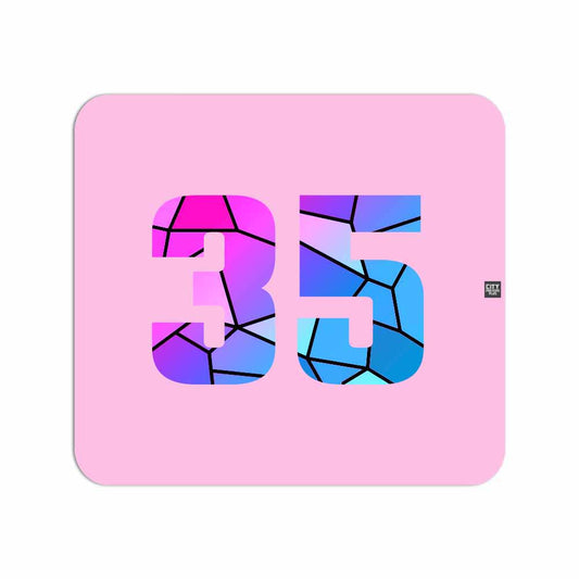 35 Number Mouse pad (Light Pink)