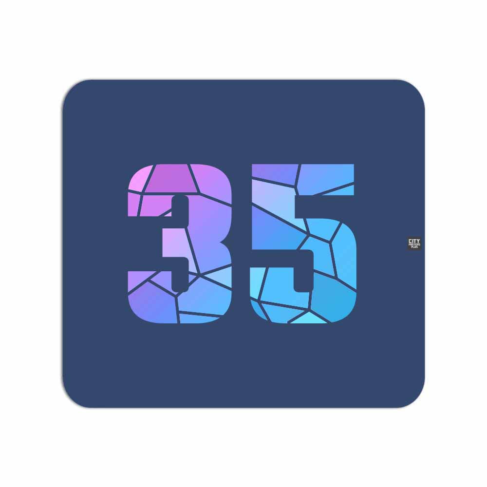 35 Number Mouse pad (Navy Blue)