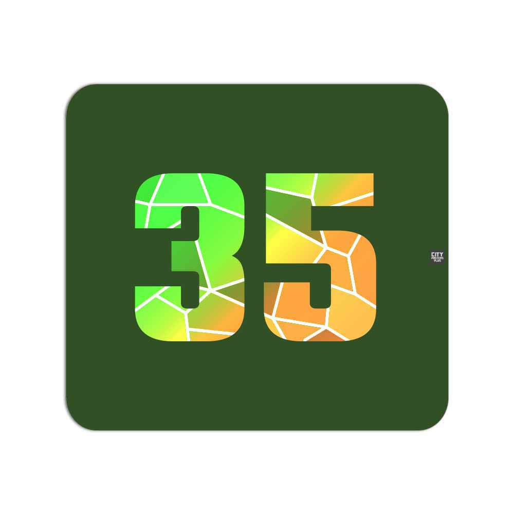 35 Number Mouse pad (Olive Green)