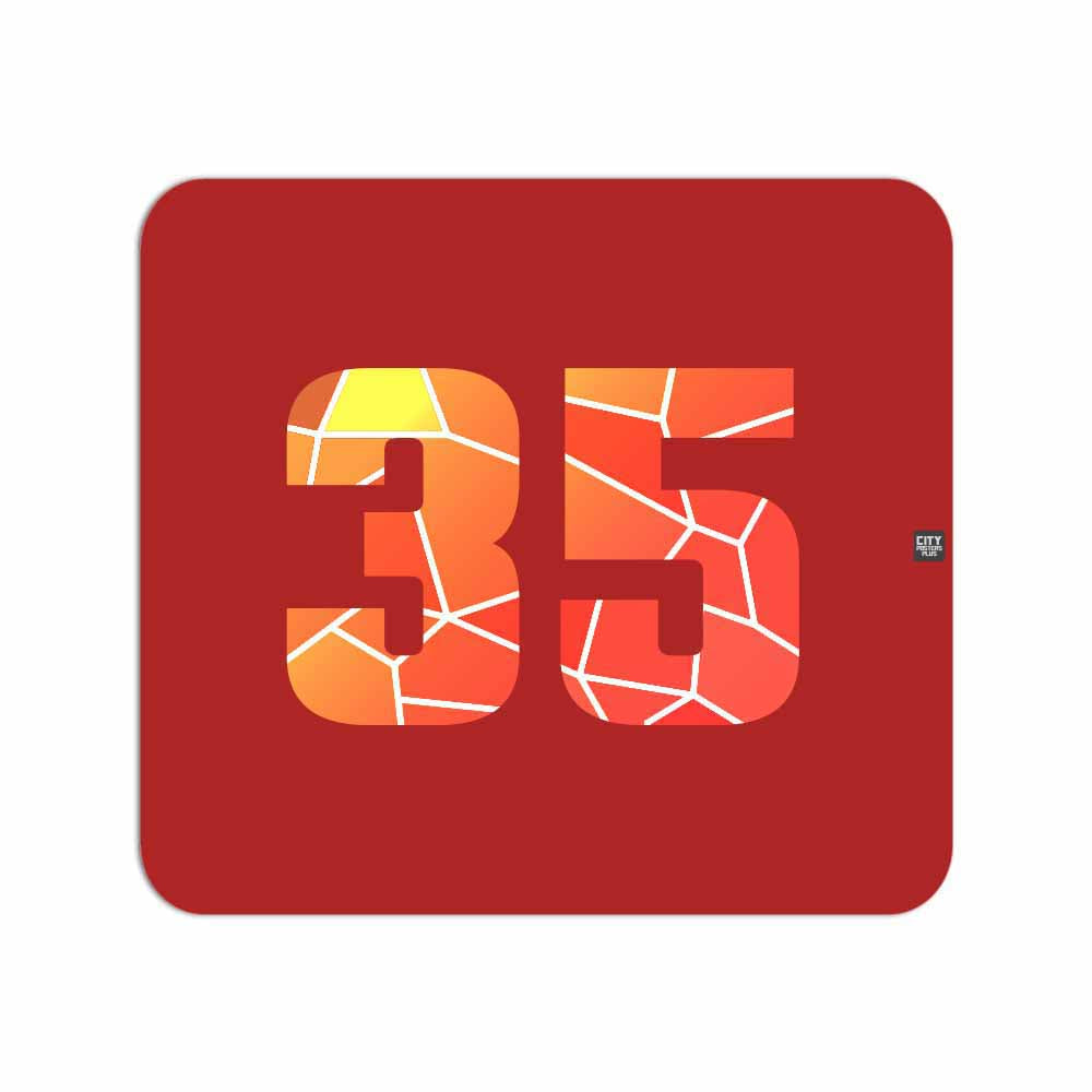 35 Number Mouse pad (Red)