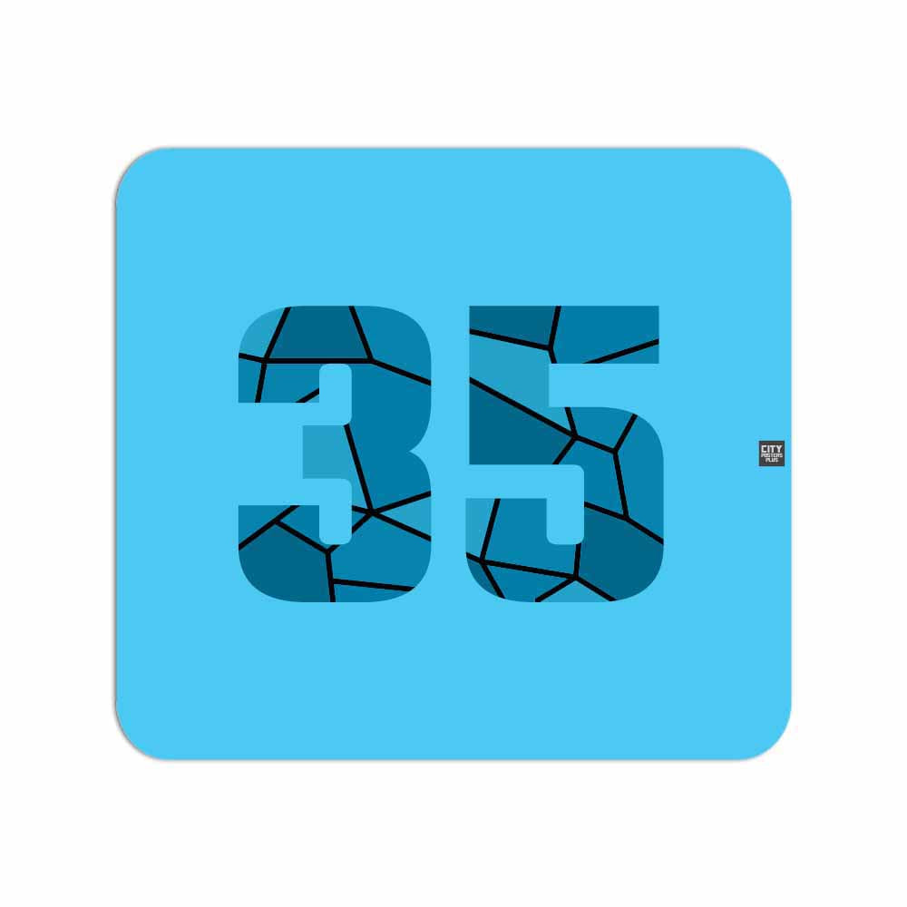 35 Number Mouse pad (Sky Blue)