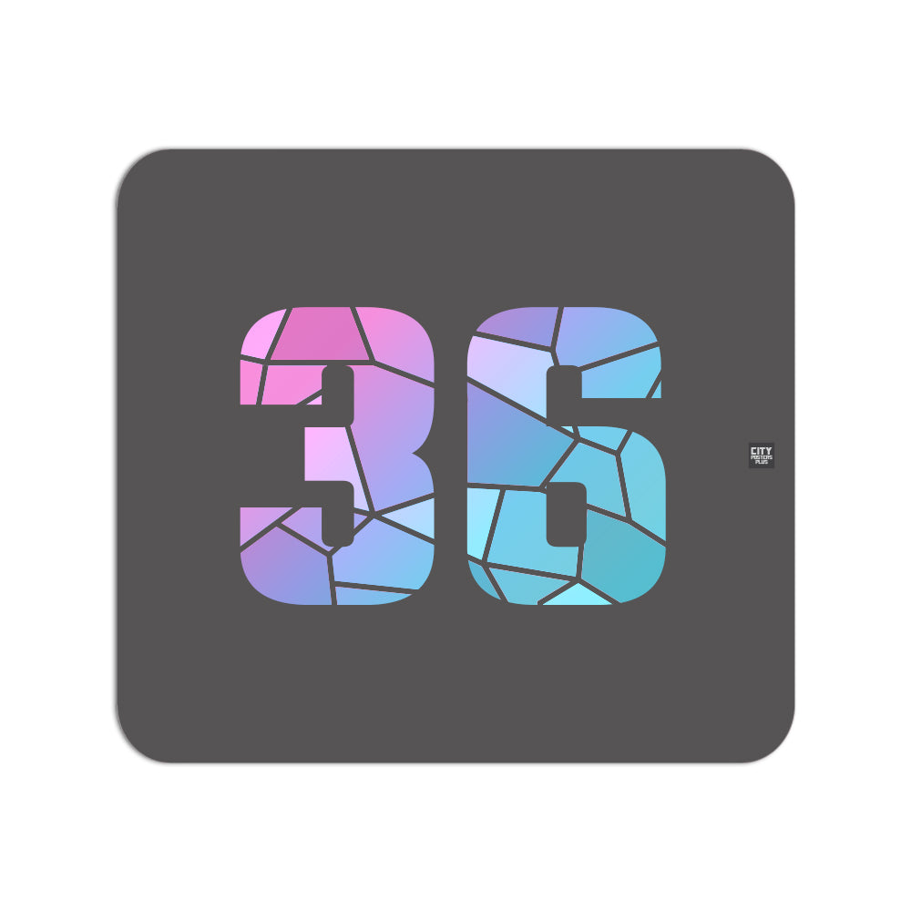 36 Number Mouse pad (Charcoal Grey)