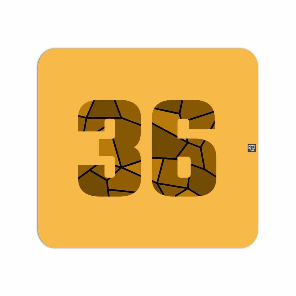 36 Number Mouse pad (Golden Yellow)