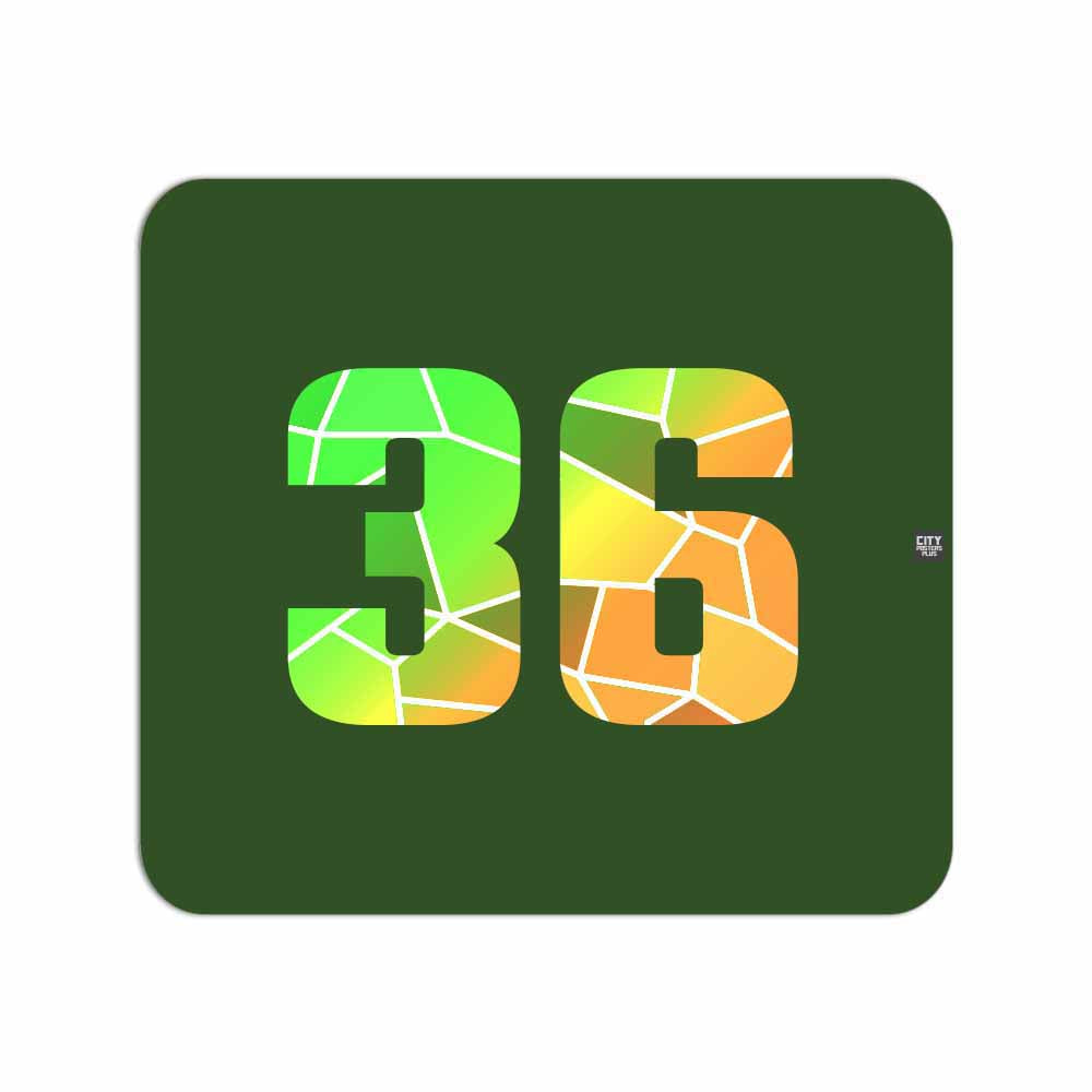 36 Number Mouse pad (Olive Green)