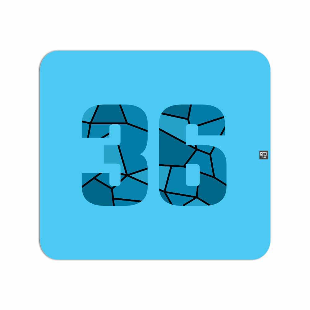 36 Number Mouse pad (Sky Blue)