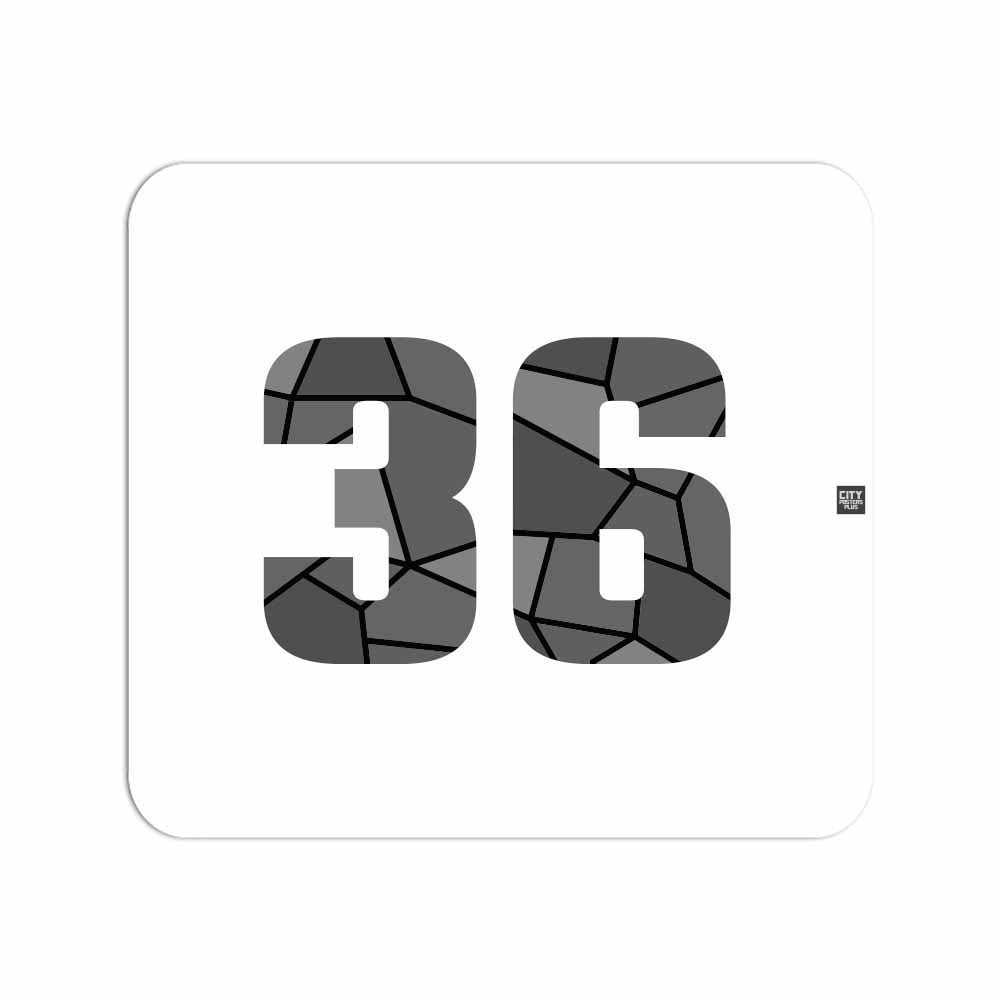 36 Number Mouse pad (White)