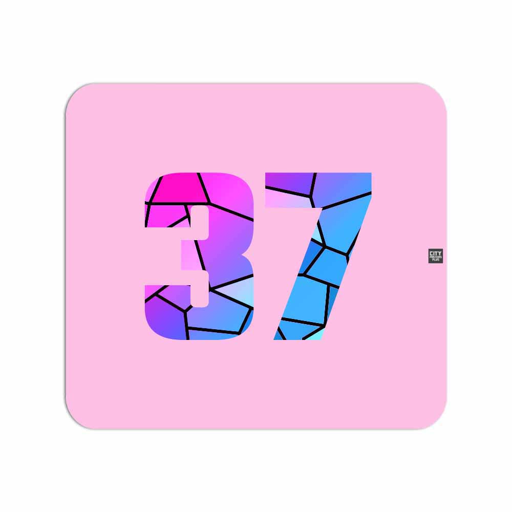 37 Number Mouse pad (Light Pink)