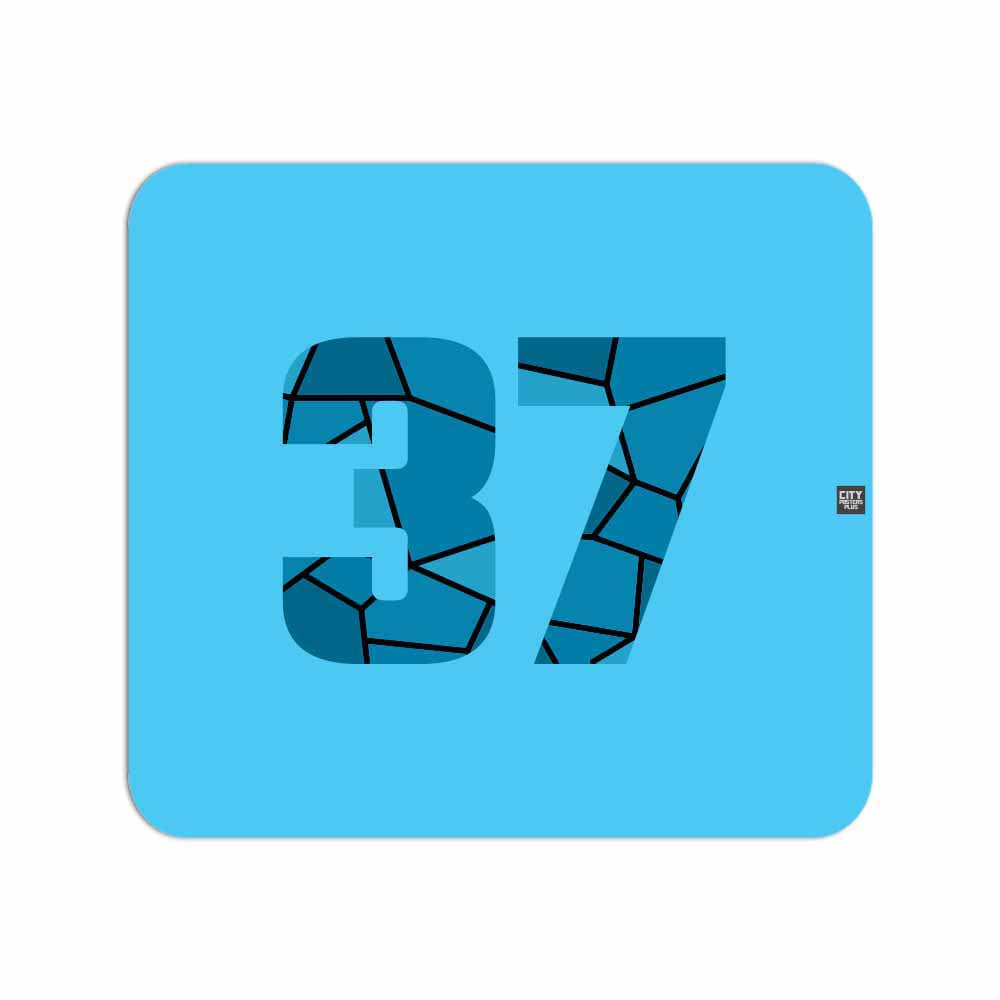 37 Number Mouse pad (Sky Blue)