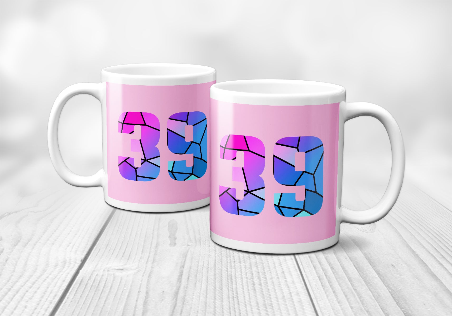 39 Number Mug (Light Pink)