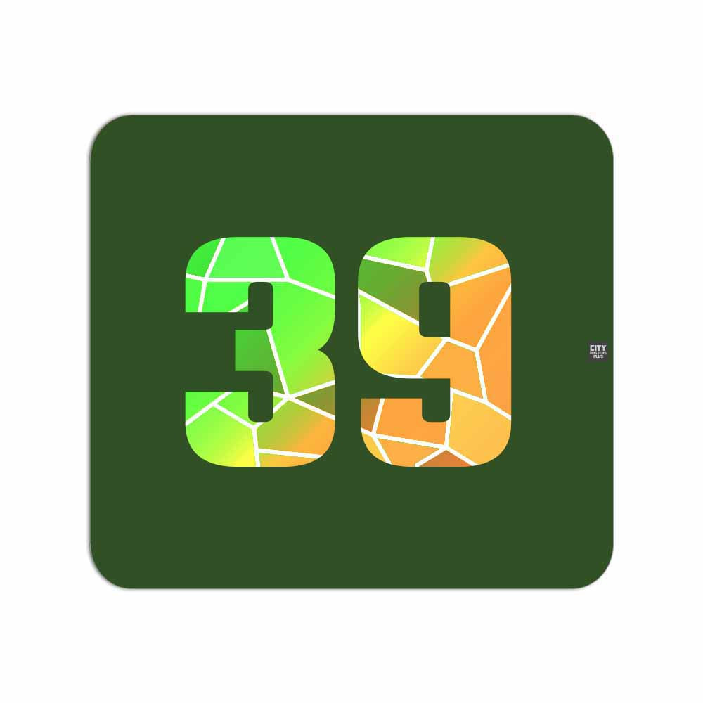 39 Number Mouse pad (Olive Green)