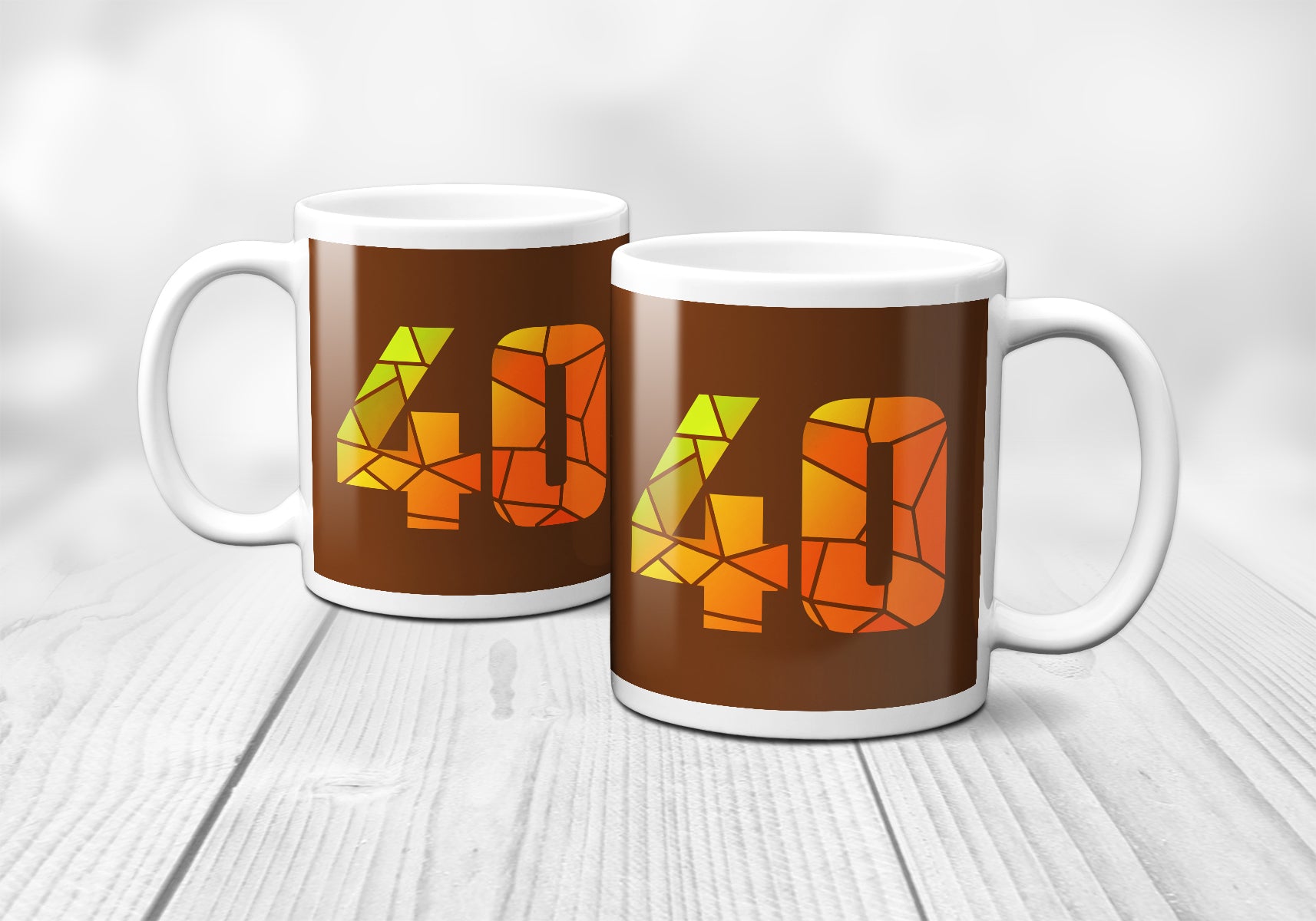 40 Number Mug (Brown)