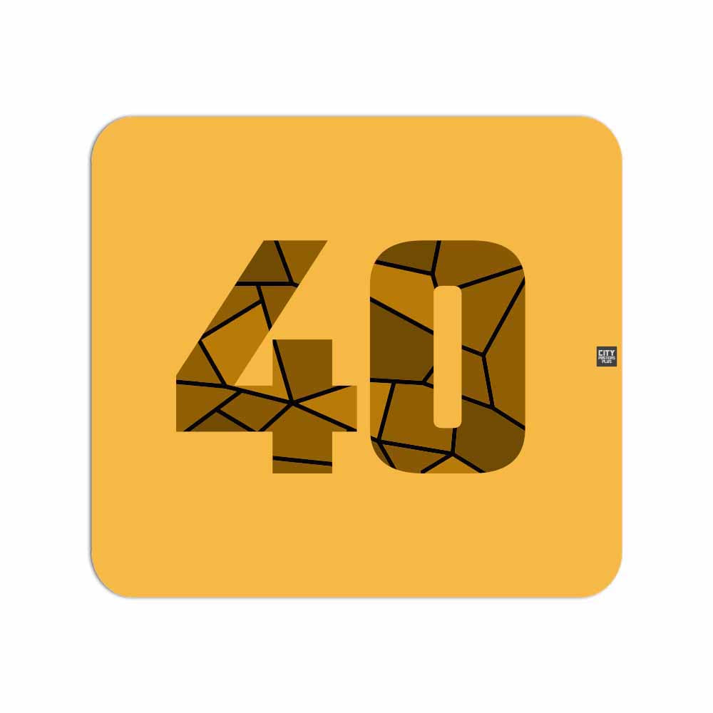 40 Number Mouse pad (Golden Yellow)