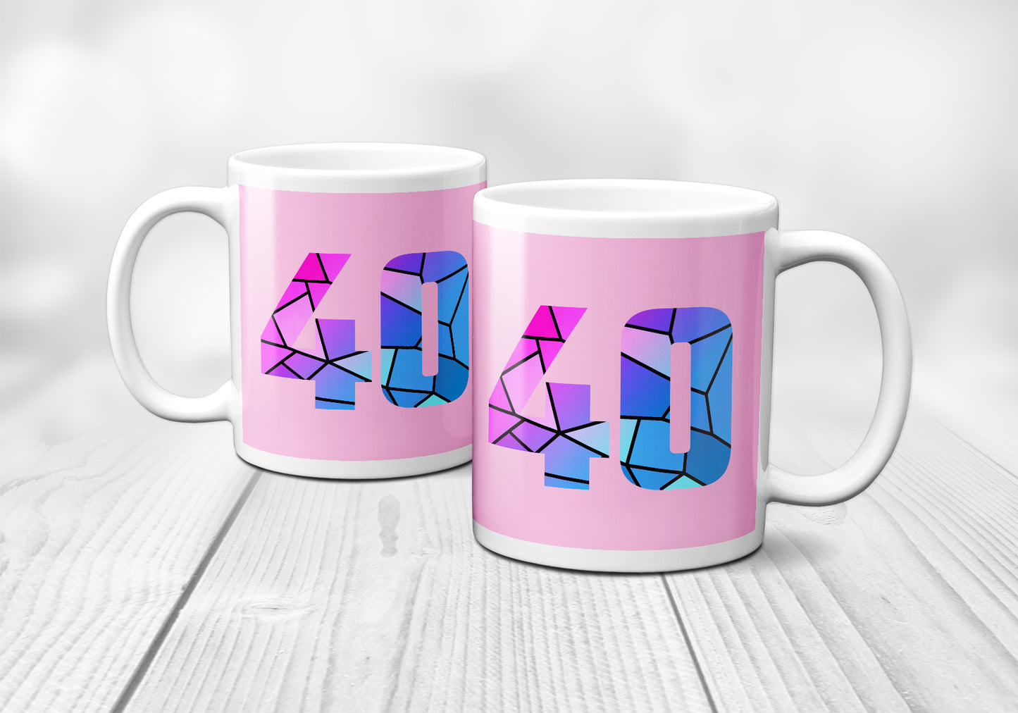 40 Number Mug (Light Pink)