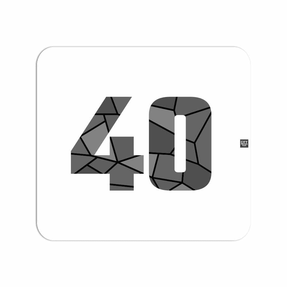 40 Number Mouse pad (White)