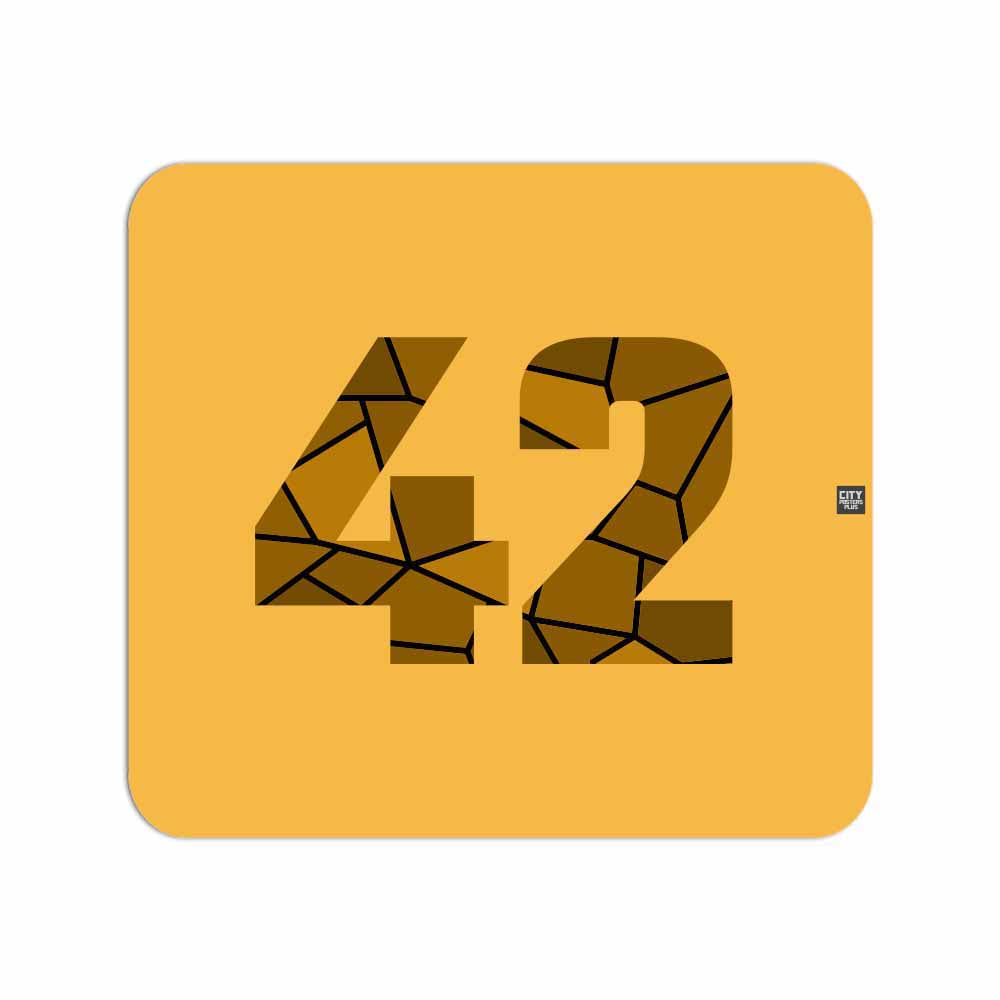 42 Number Mouse pad (Golden Yellow)