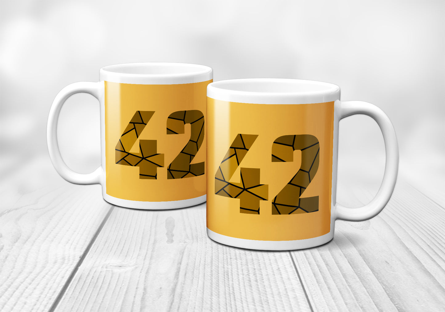 42 Number Mug (Golden Yellow)