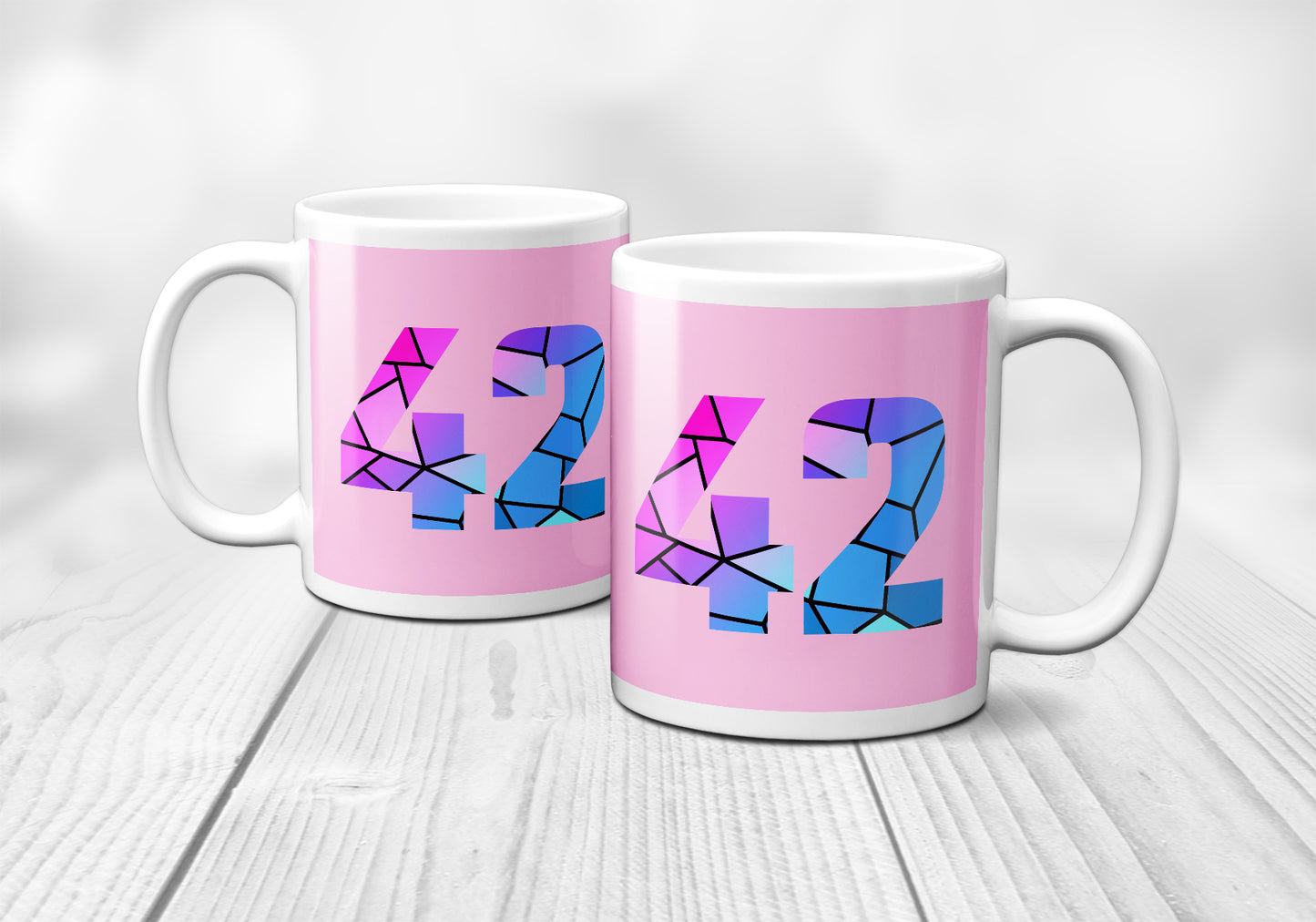 42 Number Mug (Light Pink)