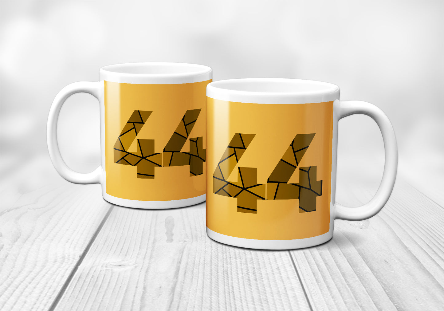 44 Number Mug (Golden Yellow)