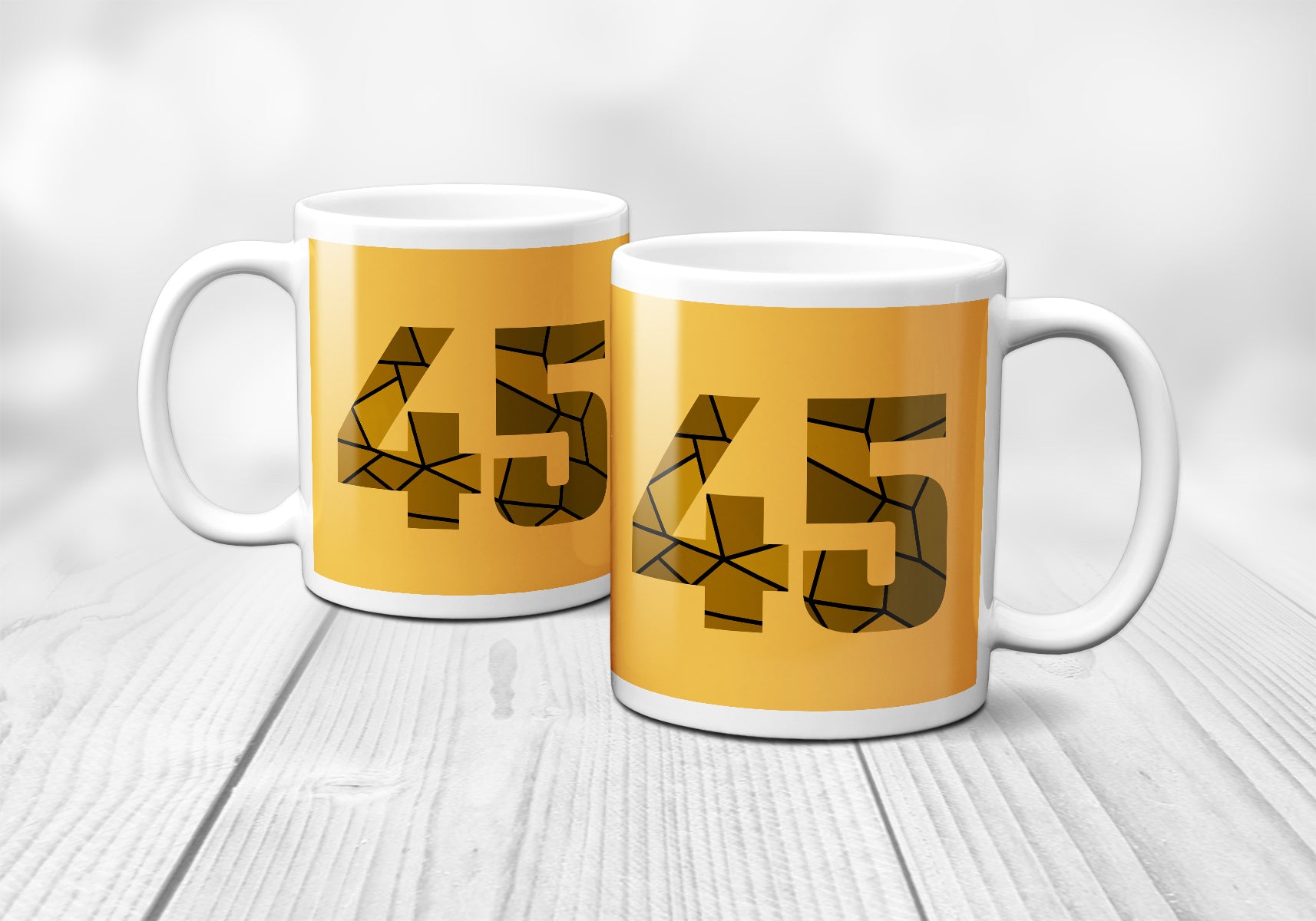 45 Number Mug (Golden Yellow)