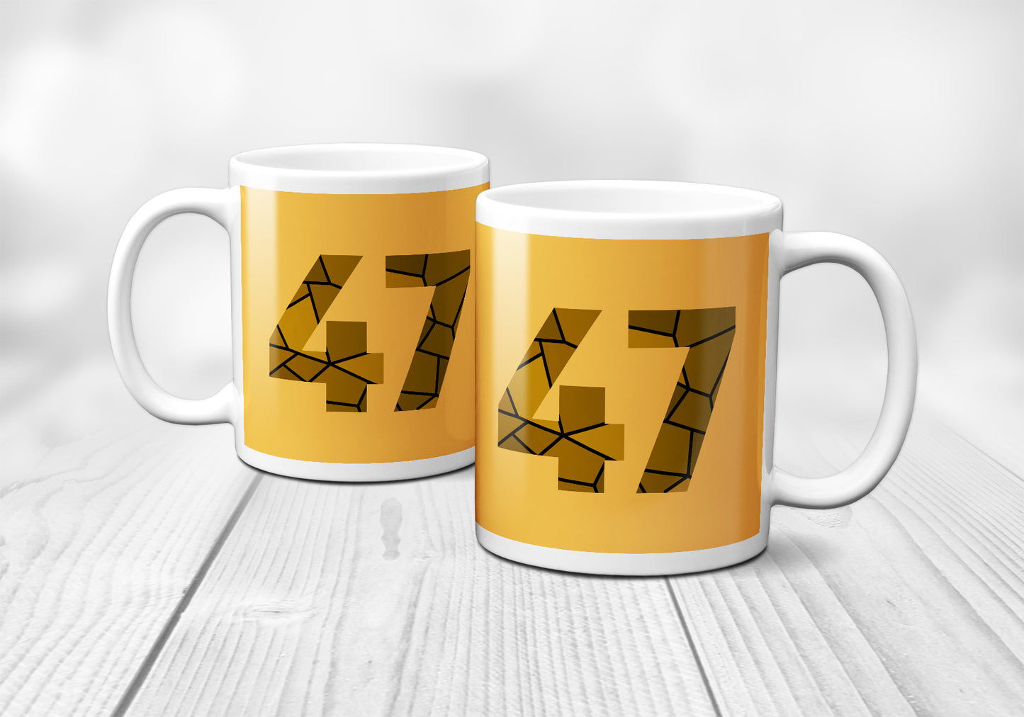 47 Number Mug (Golden Yellow)