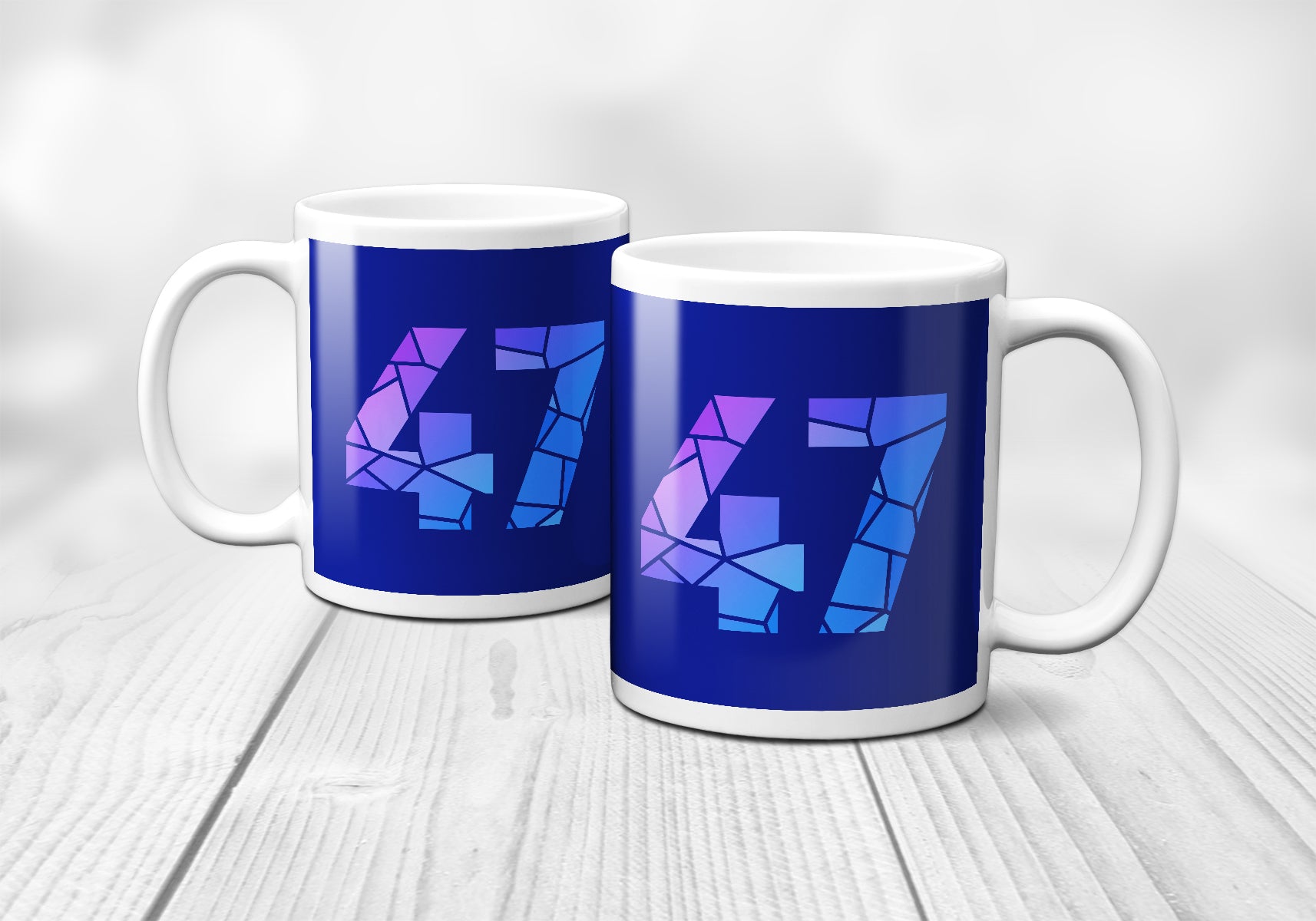 47 Number Mug (Royal Blue)