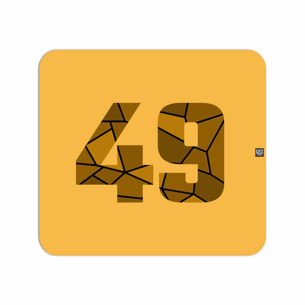 49 Number Mouse pad (Golden Yellow)