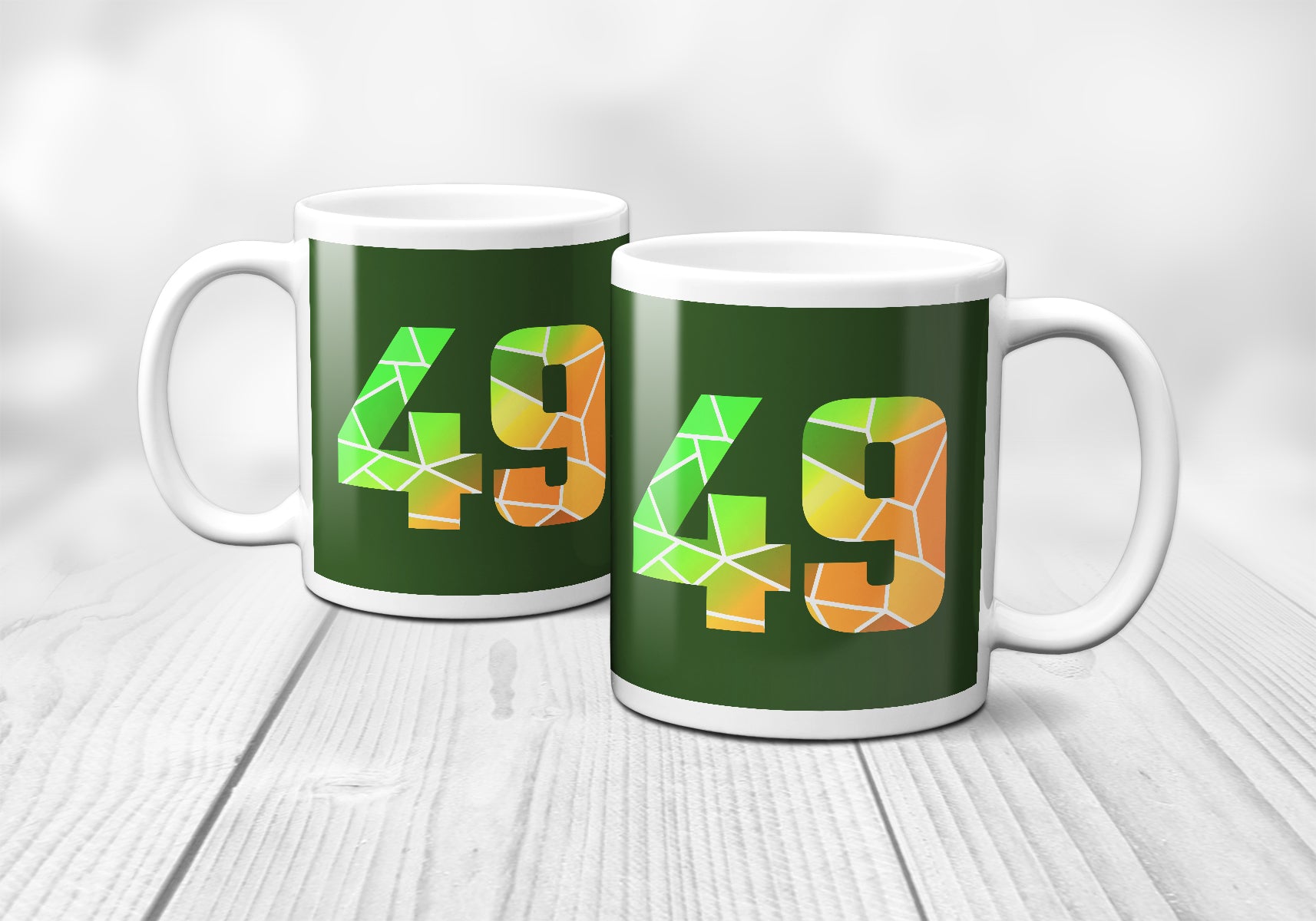 49 Number Mug (Olive Green)