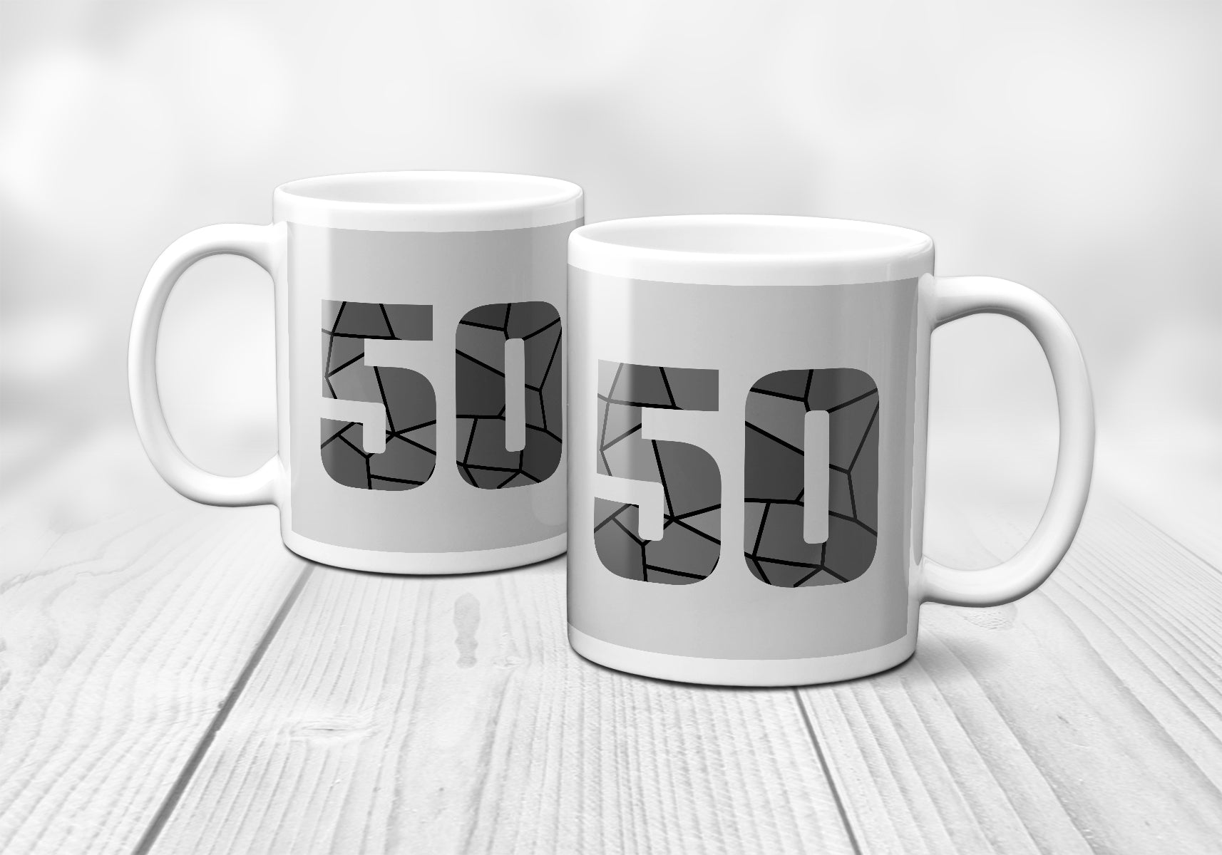 50 Number Mug (Melange Grey)