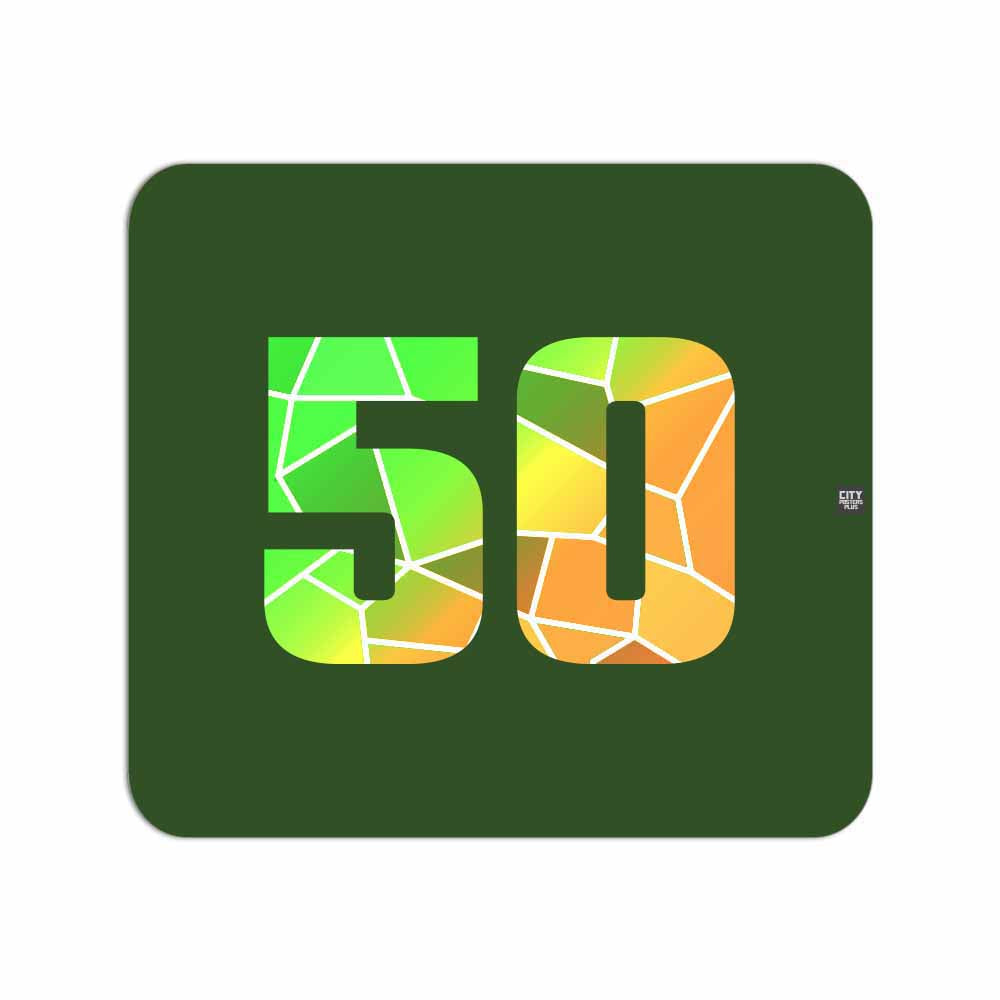 50 Number Mouse pad (Olive Green)