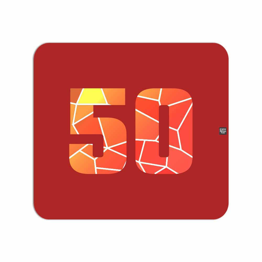 50 Number Mouse pad (Red)