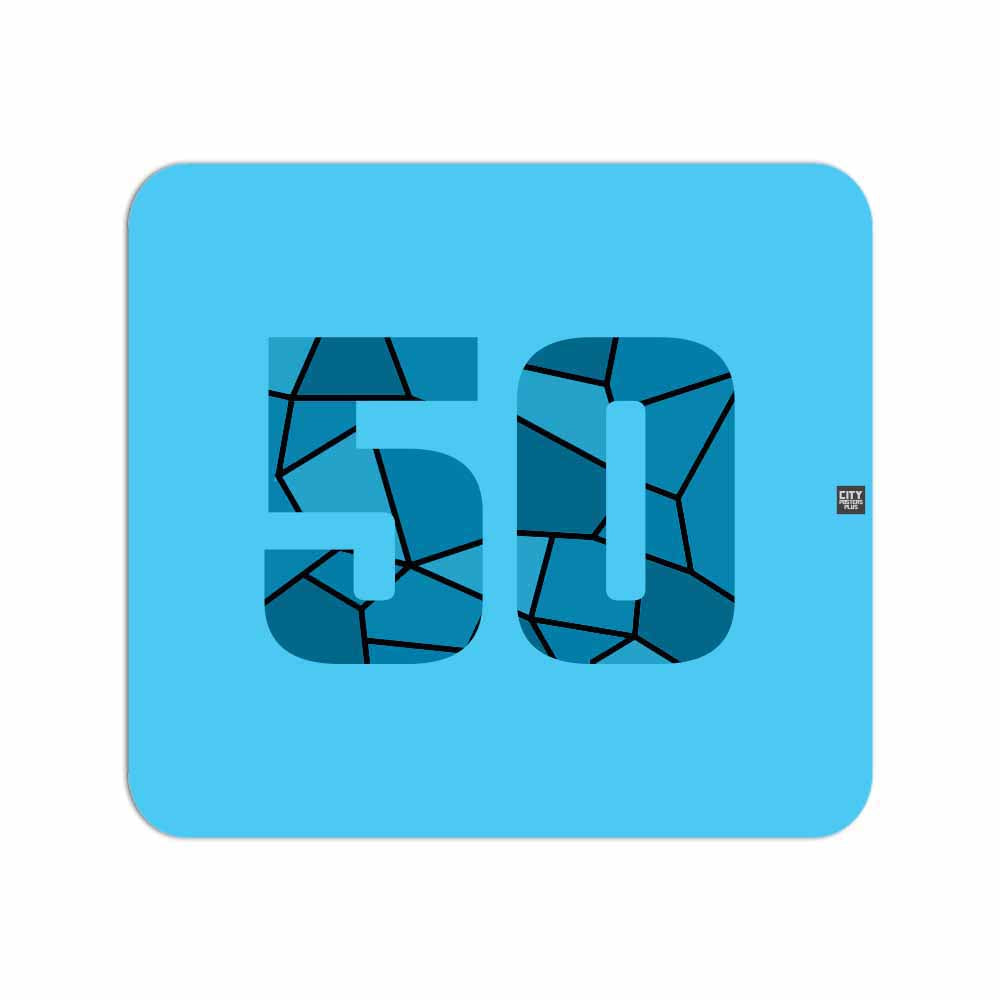 50 Number Mouse pad (Sky Blue)