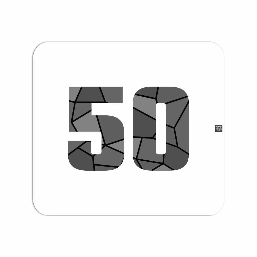 50 Number Mouse pad (White)