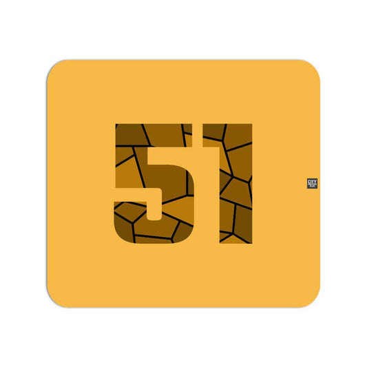 51 Number Mouse pad (Golden Yellow)