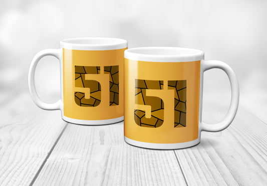 51 Number Mug (Golden Yellow)