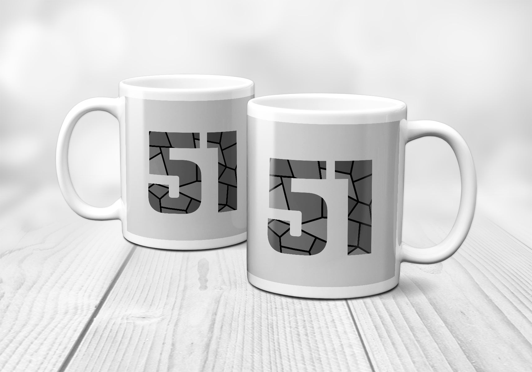 51 Number Mug (Melange Grey)