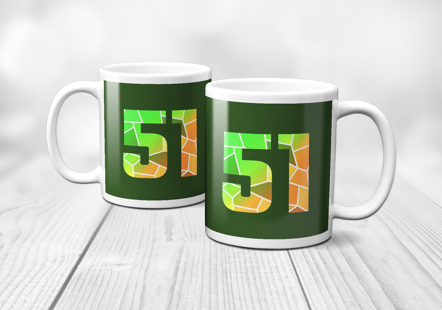 51 Number Mug (Olive Green)