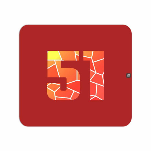 51 Number Mouse pad (Red)