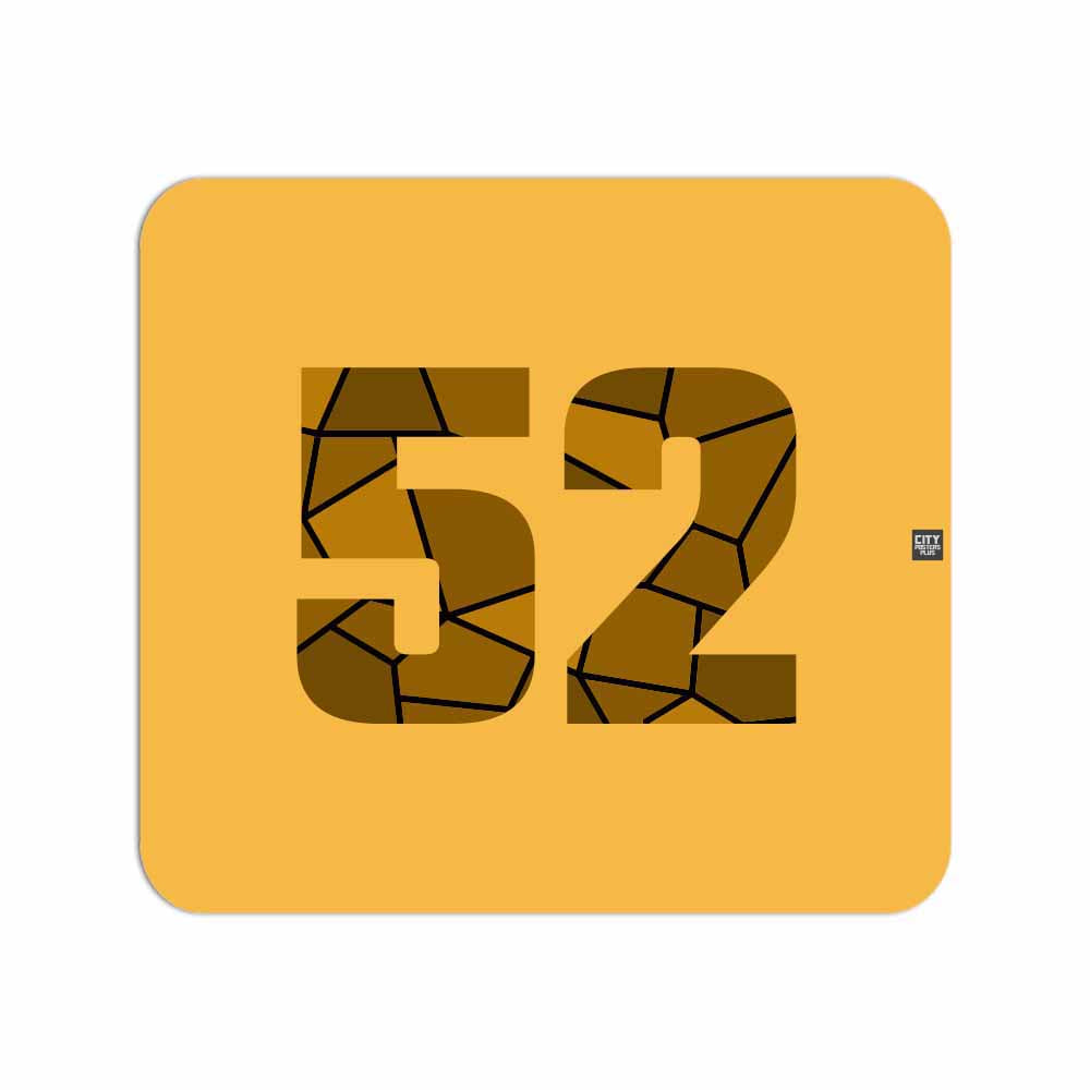 52 Number Mouse pad (Golden Yellow)