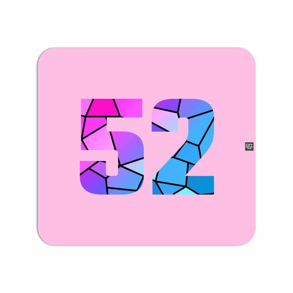 52 Number Mouse pad (Light Pink)