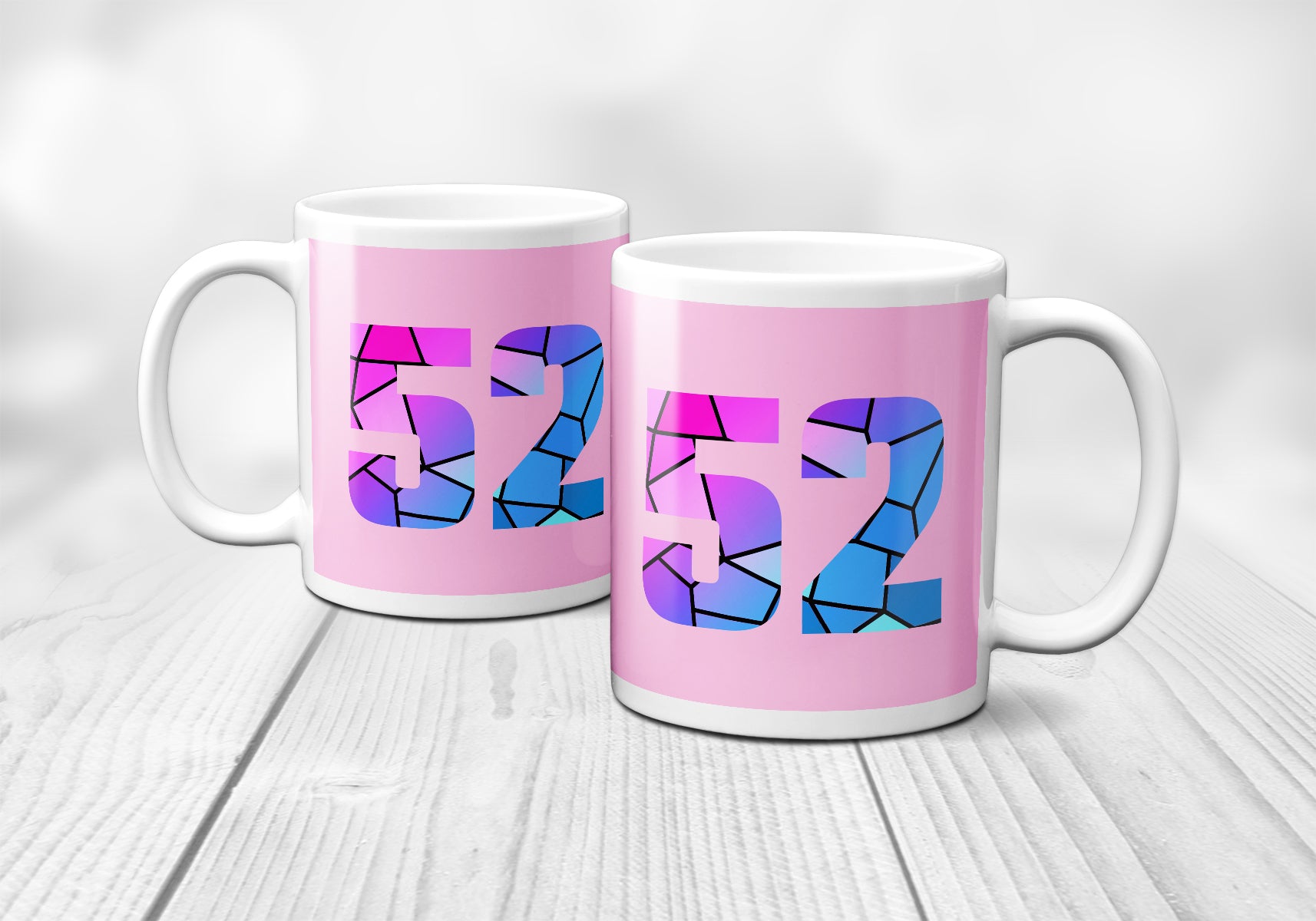 52 Number Mug (Light Pink)