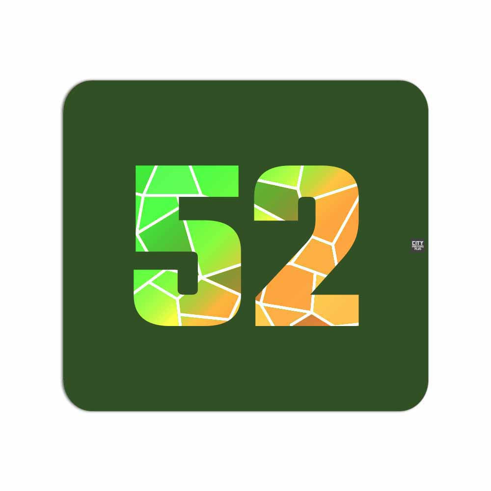 52 Number Mouse pad (Olive Green)