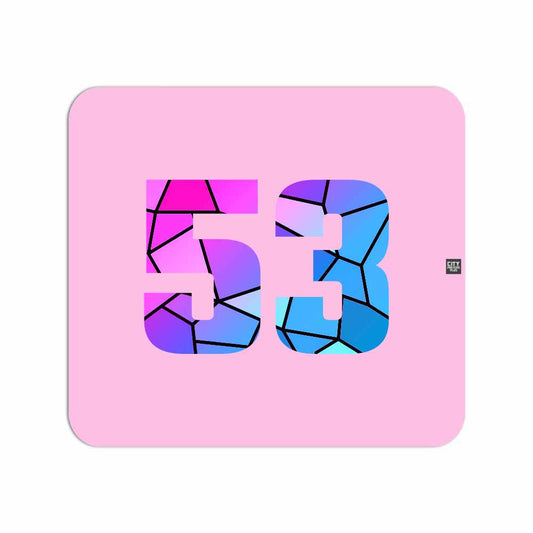 53 Number Mouse pad (Light Pink)