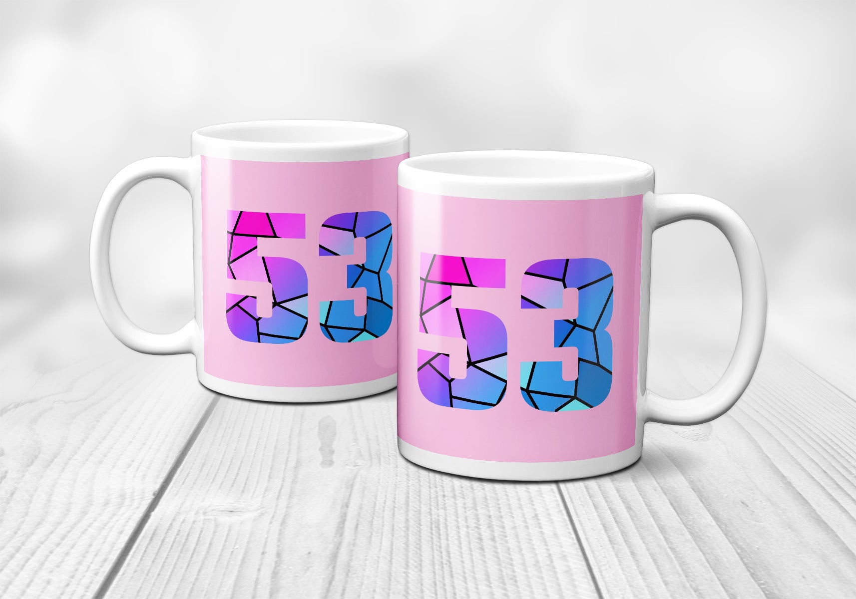 53 Number Mug (Light Pink)