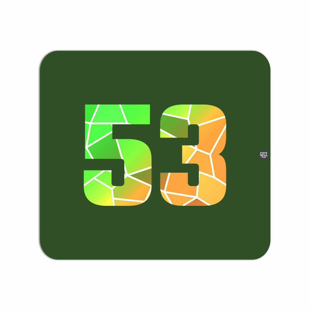 53 Number Mouse pad (Olive Green)