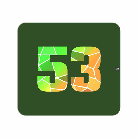 53 Number Mouse pad (Olive Green)