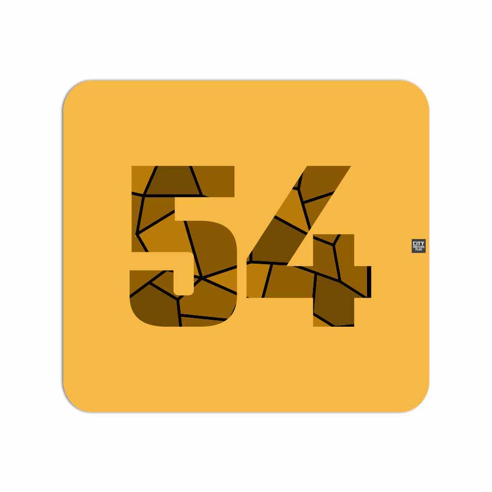 54 Number Mouse pad (Golden Yellow)