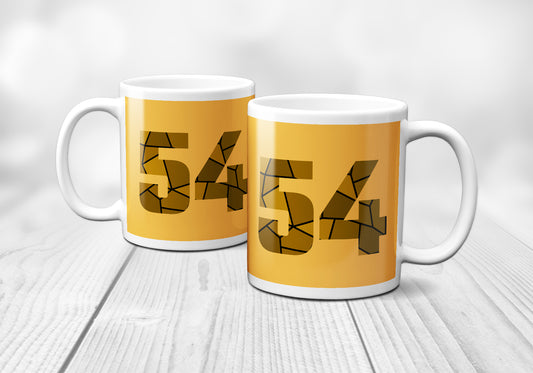 54 Number Mug (Golden Yellow)